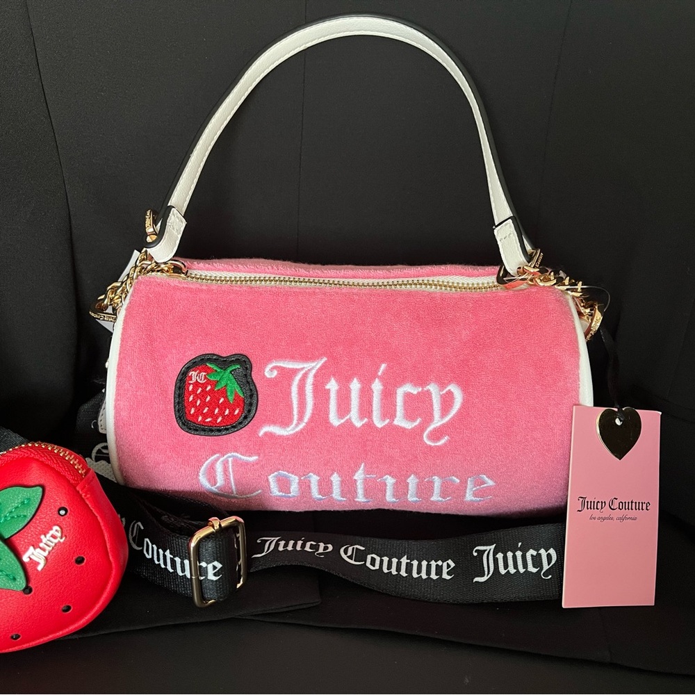 Y2K-Juicy Couture Pink and White Shoulder Bag